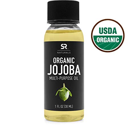 Organic Jojoba Oil by SR Naturals ~ 100% Pure Multi-Purpose Oil ~ USDA Certified Organic, Non-GMO Verified ~ 1oz Travel Size Bottle