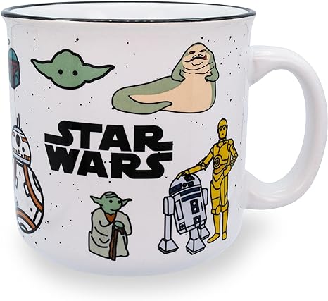 Silver Buffalo Star Wars Characters Ceramic Camper Mug | Holds 20 Ounces | Microwave And Dishwasher Safe