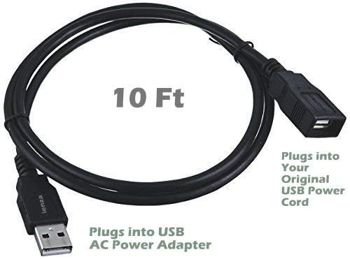 Plus10 Adds 10ft to Your Existing Electronic USB Power Cable, Extension Power Cable Cord for Roku, Chromecast Steaming Sticks, Wyze, Arlo, Tablets, Smartphones & Other USB-Powered Electronic Devices