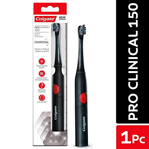 Colgate PROCLINICAL 150 Sonic Charcoal Battery Powered Toothbrush - 1 Pc
