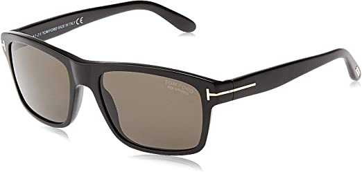 Tom Ford - AUGUST FT 0678, Geometric ace, Shiny Black / Smoke Polarized, 58/18/136