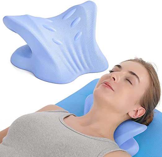 Cervical Traction Device for Neck Pain Relief, Neck Stretcher for TMJ Pain Relief, Neck and Shoulder Relaxer for Cervical Spine Alignment, Massager for Muscle Relaxation and Neck Stiffness