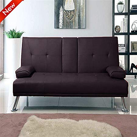 Popamazing Cinema Style Futon Sofabed With Drinks Table Sofa Bed by SOUTHERN SOFA BEDS (brown)