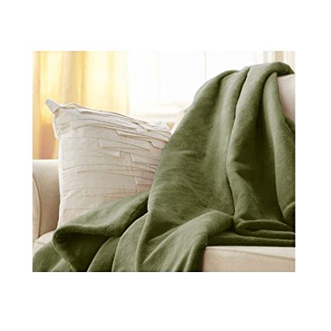 Sunbeam Microplush Throw Camelot Cuddler Electric Heated Warming Blanket, Ivy Green