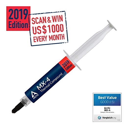 ARCTIC MX-4 2019 Edition - Thermal Compound Paste - Carbon Based High Performance - Heatsink Paste - Thermal Compound CPU for All Coolers, Thermal Interface Material - High Durability - 20 Grams