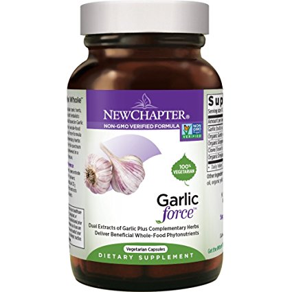 New Chapter Garlic Supplement - Garlic Force with Supercritical Organic Garlic   Non-GMO Ingredients - 30 ct Vegetarian Capsules