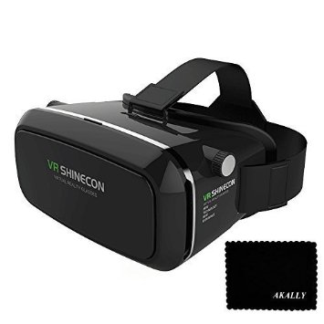 Akally 3D VR Headset Glasses Cardboard Virtual Reality Mobile Phone 3D Movies Games with Resin Lens for 4.7-6.0 Inch Cellphones
