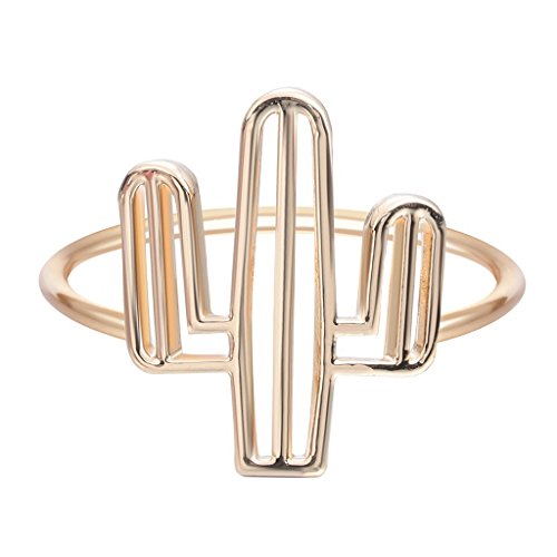 Fashion Jewelry Cacti Tree Ring Hollow Tree Geometric Finger Cactus Ring for Women and Girls