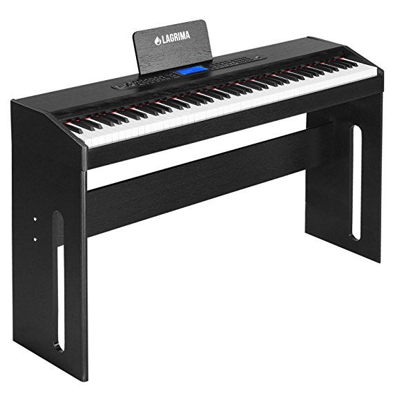 LAGRIMA 88 Key Digital Grand Piano Console Keyboard Piano for Beginner/Adults with Pedal Board (Black)