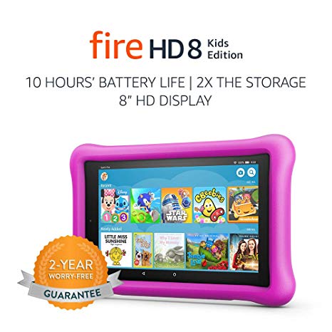 Fire HD 8 Kids Edition Tablet, 8" HD Display, 32 GB, Pink Kid-Proof Case