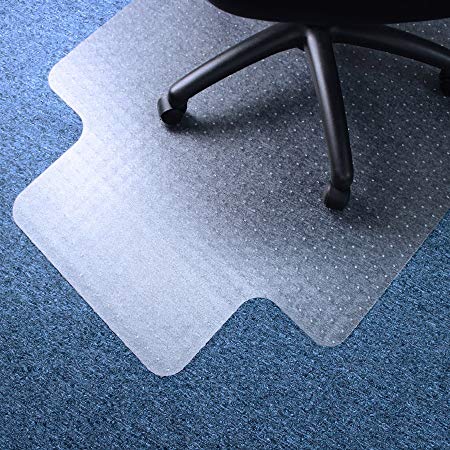 Marvelux 45" x 53" Vinyl (PVC) Lipped Chair Mat for Very Low Pile Carpets | Transparent Carpet Protector | Multiple Sizes