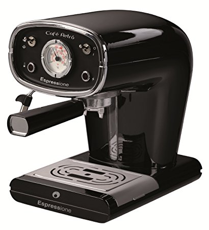 Espressione New Café Retro Espresso Machine, Black