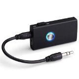 2-In-1 Wireless Bluetooth Audio receiver and TransmitterStereo Output Just need connect to 35mm AUX cord on the TV SpeakerPC iPhone iPod iPad Tablets  MP3 Player Or Car
