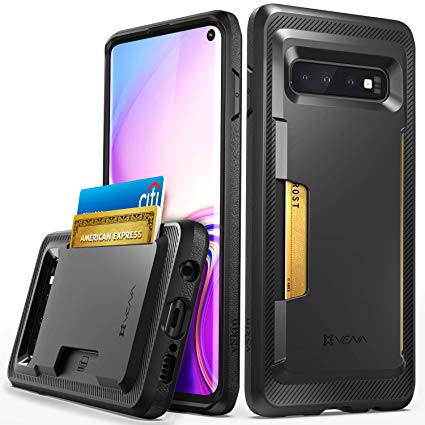 Vena Galaxy S10 Card Case, [vSkin] Slim Protection TPU Credit Card Case Card Holder Cover Compatible with Galaxy S10 - Black