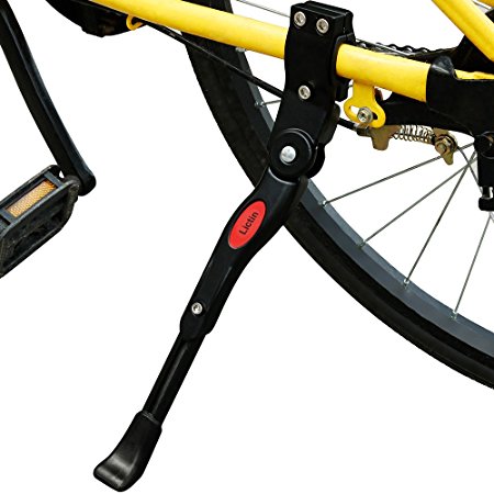 Lictin Adjustable Aluminum Alloy Bicycle Kickstand, Adjustable Bike Side Replacement Kickstand for Bike 22''-27'', Black