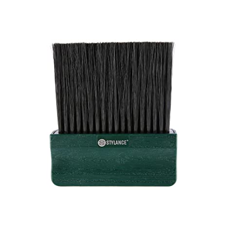Barber Neck Duster Brush for Hair Cutting, Soft Household Hair Neck Cleaning Brush, Professional Salon Tool (Black Green)