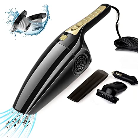 Shark Car Vacuum Powerful Portable & High Power Car Handheld Vacuum Cleaner for Car and Home Wet and Dry Car Vacuum Cleaner Car Vacuum Cleaner Multipurpose Vaccum Cleaner (A_Black Golden)