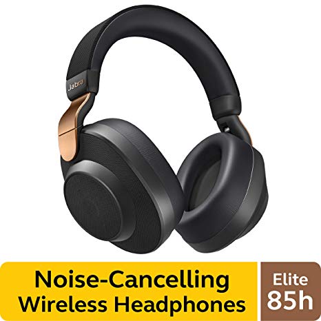 Jabra Elite 85h Wireless Noise-Canceling Headphones, Copper Black – Over Ear Bluetooth Headphones Compatible with iPhone & Android - Built-in Microphone, Long Battery Life - Rain & Water Resistant