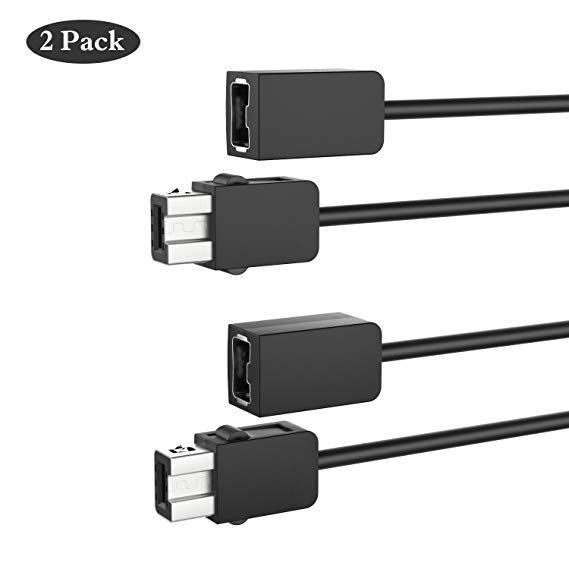 MoKo Extension Cable for SNES Classic Controller, [2 Pack] 3M (10ft) Extension Cable for Super Nintendo SNES Classic Edition Controller-2017 and Mini NES Classic Edition-2016, Black