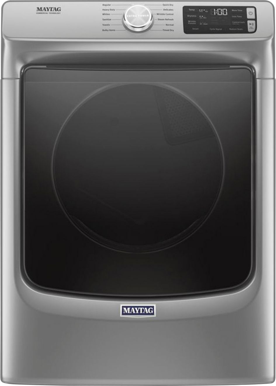 Maytag - 7.3 Cu. Ft. 12-Cycle High-Efficiency Electric Dryer with Steam - Metallic Slate