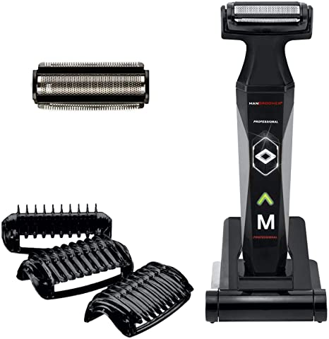 MANGROOMER 2.0 Professional Body Groomer, Ball Groomer & Body Trimmer With Propivot Flexing Head, 3 trimmer Combs