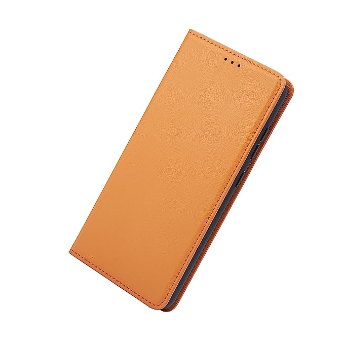 ARBUDA Ultra Slim Leather Flip Wallet Back Cover Case for Samsung Galaxy M51 - Orange