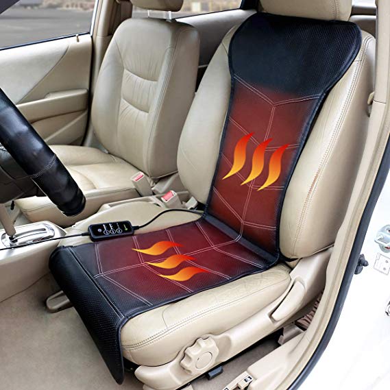 Comfitech Car Seat Heater Warmer, Auto Heated Seat Cover Cushion with Smart Safety Protection, Auto Shut Off, Separate Heat Control, Universal Fit