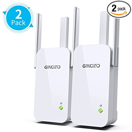 WiFi Range Extender, Ginozo R3 Wireless N300 WiFi Repeater 2.4GHz Internet Network Signal Amplifier Booster with 3 External Antennas (2 Pack)