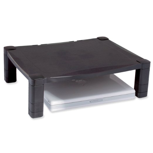 Kantek Single Level Height-Adjustable Monitor Stand, 17 x 13 1/4 x 3 to 6 1/2 Inches, Black (MS400)