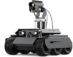 Waveshare UGV Rover Open-Source 6 Wheels 4WD AI Robot,Compatible with Raspberry Pi 5, Dual Controllers, Comes with Pan-Tilt Module, PI5-4GB Included