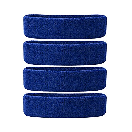 Oldhill 4-Pack Sports Headbands Sweatbands by Thick Terry Cloth Cotton