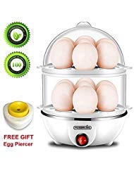 Egg Cooker,350W Electric Egg Maker,White Egg Steamer,Egg Boiler,14 Egg Capacity Egg Cooker With Automatic Shut Off