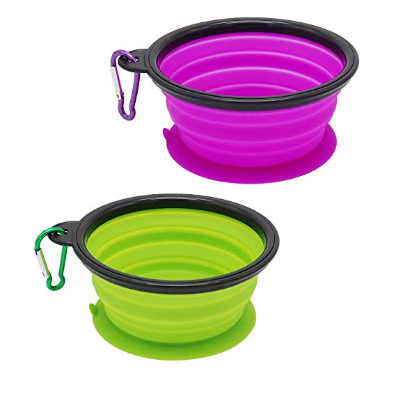 Vivifying Collapsible Dog Bowls, BPA Free Foldable Travel Dog Bowl for Feed and Water
