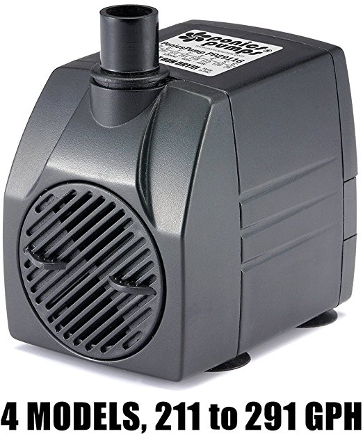 PonicsPump PP29116: 291 GPH Submersible Pump with 16' Cord - 16W… for Hydroponics, Aquaponics, Fountains, Ponds, Statuary, Aquariums & more. Comes with 1 year limited warranty.
