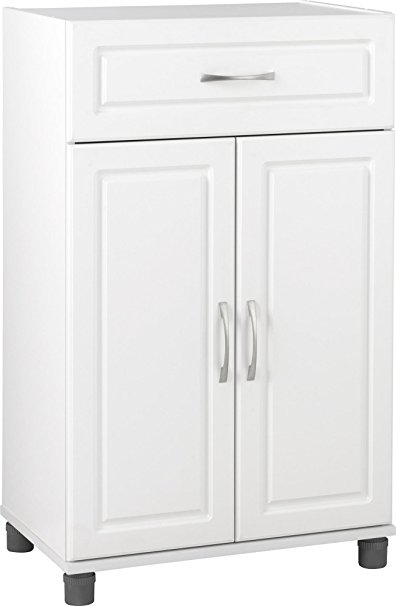 SystemBuild Kendall 24" 1 Drawer/2 Door Base Storage Cabinet, White Stipple