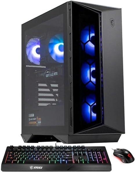 MSI Aegis RS Gaming Desktop, Intel Core i7-13700F, GeForce RTX 4060, 64GB RAM, 2TB SSD  2TB HDD, RGB Fan Cooling, Wi-Fi, Keyboard & Mouse Included, DIY Friendly, Windows 11 Home