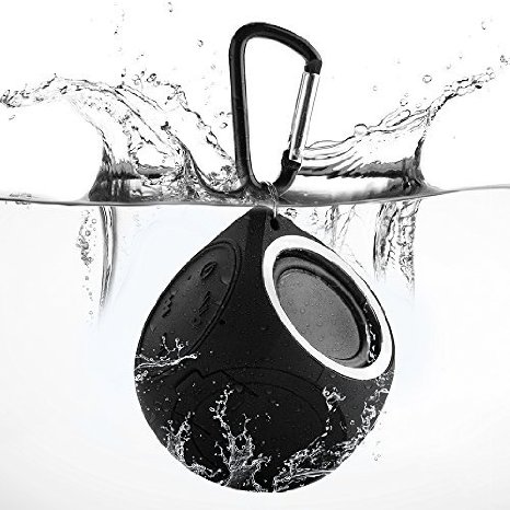 Bluetooth Speakers, Archeer Portable Bluetooth Speakers Waterproof IPX7 Shower Speaker, Outdoor Speaker with Microphone, A109 -Black