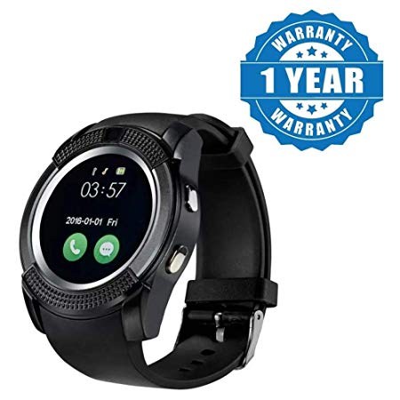 Captcha Bluetooth V8 Smartwatch with Sim Card Slot,Activity Tracker and Camera Features