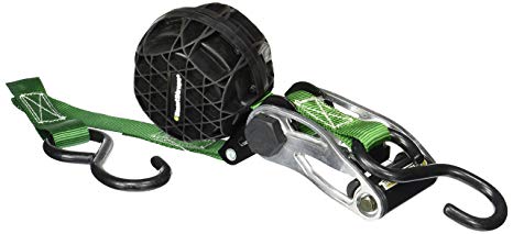 SMARTSTRAPS 337 RatchetX Green 14' 1,500 lbs Capacity Tie Down with Retractable Ball of Webbing, (Pack of 2)