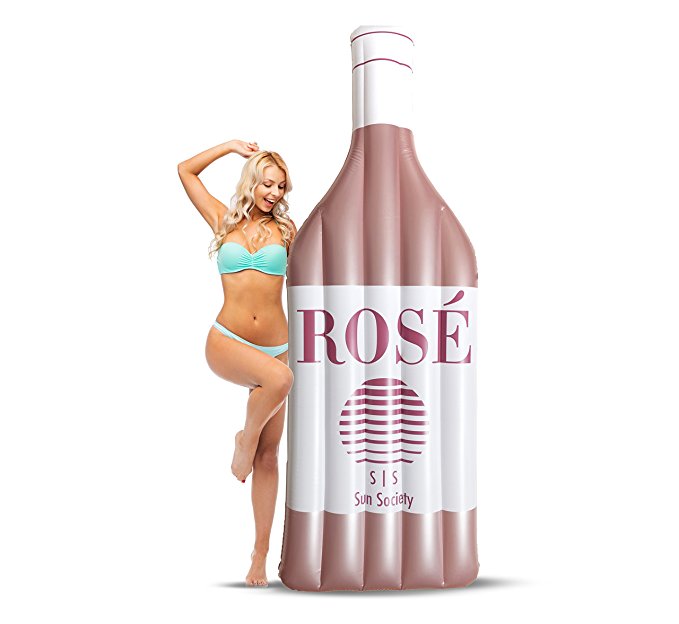 The Original Rosé Pool Float 82" by Sun Society - Large Inflatable Pool Party Float