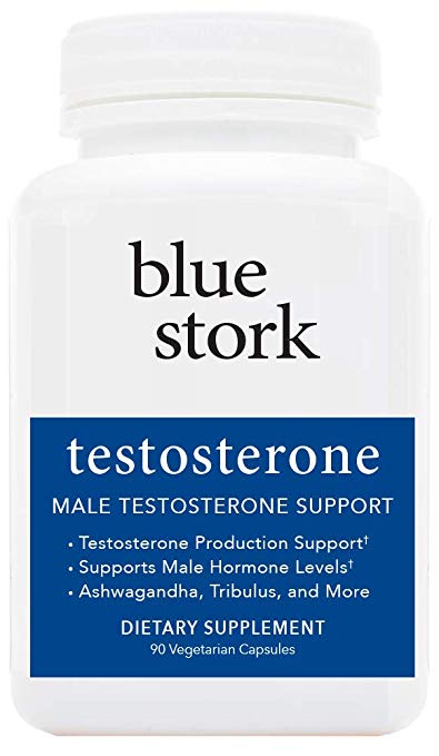 Blue Stork Testosterone: Male Testosterone Support for Hormone Levels, with Ashwagandha, Fenugreek, and More, -90 Vegetarian Capsules