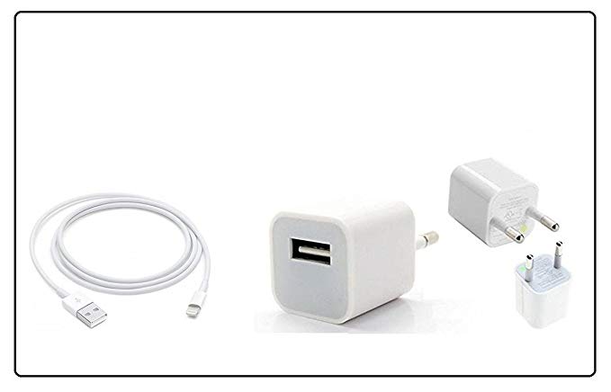 Epaqt USB Cable with Fast Charging Adapter Compatible For Apple iPhone 5/ 5S/ SE/ 6/ 6S/ 7/ 7 Plus/ 8/ 8 Plus