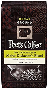 Peet's Coffee, Decaf Major Dickason's Blend Ground, Dark Roast, 12-Ounce