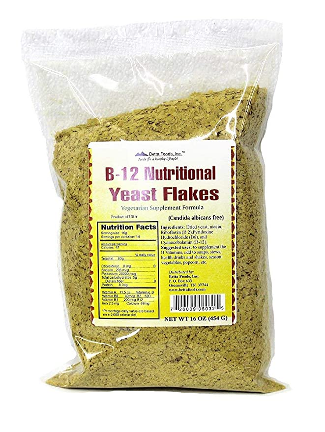 B-12 Nutritional Yeast Flakes (16 ounce bag)