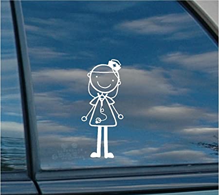 Girl Nurse Figure Window White Car Window Computer Stick Decal Apple Silhouette Macbook Symbol Keypad Iphone Apple Ipad Decal Skin Sticker Laptop Car Truck