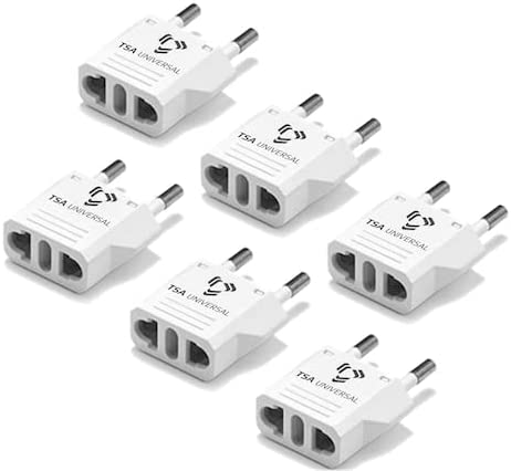 United States to Morocco Travel Power Adapter to Connect North American Electrical Plugs to Moroccan Outlets for Cell Phones, Tablets, eReaders, and More (6-Pack, White)