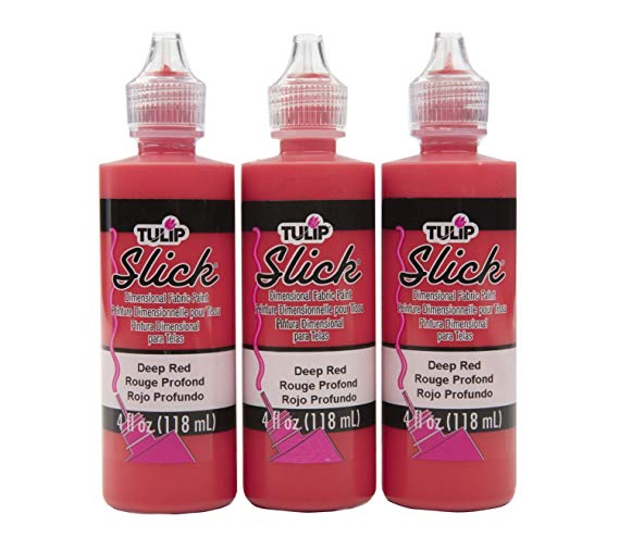 Tulip Dimensional Fabric Paint 4 oz Slick Deep Red 3 Pack,