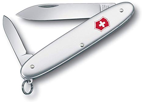 Victorinox Swiss Army Excelsior Secretary Medium Pocket Knife Alox, Silver with Key Ring