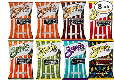 Zapp's Potato Chips 5 Oz (Variety Pack of 8)