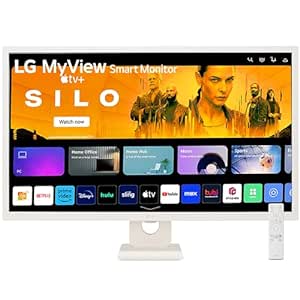 LG 32SR50F MyView Smart Monitor (32", 80cm), FHD IPS Display (1920 x 1080) with webOS, Work & Play Smarter, ThinQ Home Dashboard, AirPlay 2   Screen Share   Bluetooth, Stylish Design - White